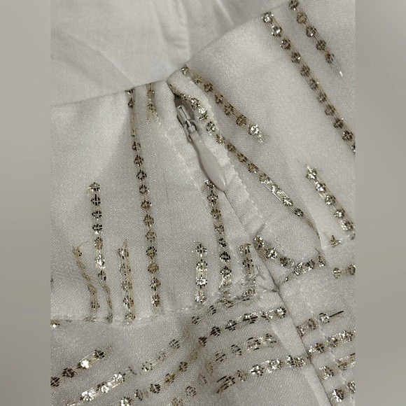 Shore Magnolia White with Gold Thread Tiered Maxi Skirt - Picture 5 of 7
